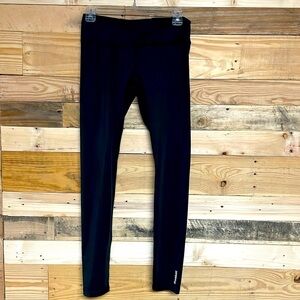 Reebok size small black leggings with blue logo on back 2/$30